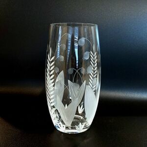Tiffany & Co. Lily of the Valley Etched 8" Crystal Vase